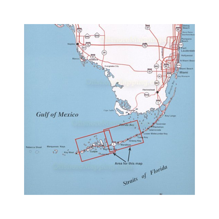 Top Spot N208 Middle Keys Area Fishing Map