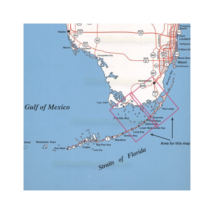 Top Spot Fishing Map N207, Florida Bay - Upper Keys Area