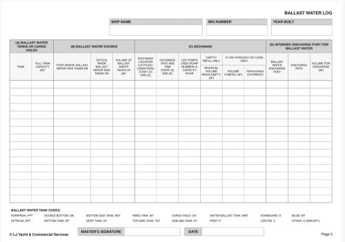 Bluewater Premium Ballast Water Logbook - Image 2