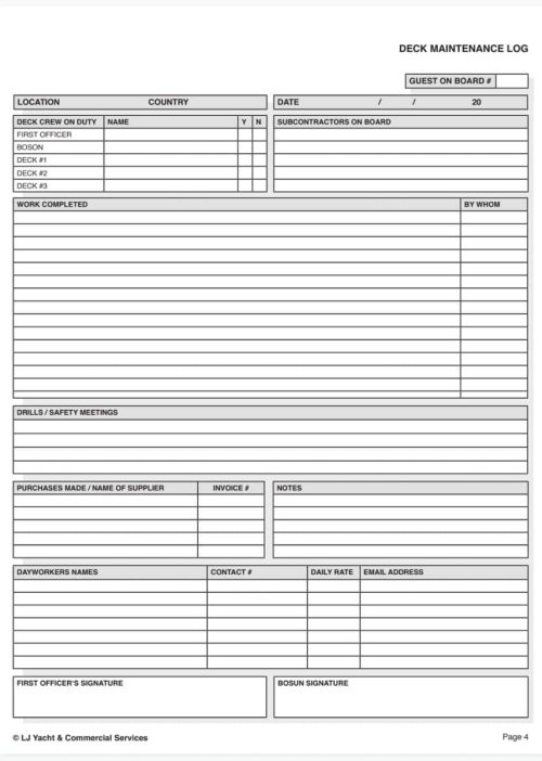 Bluewater Premium Deck Maintenance Logbook - Image 2