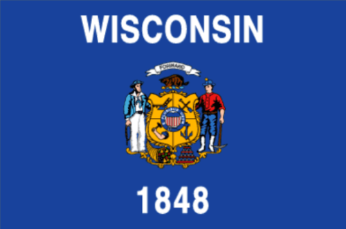 Flag Wisconsin 12x18 in - Printed