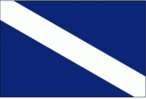 Flag Guest Aboard 12x18 in Blue With White Stripe