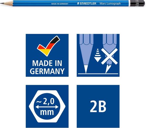 Premium 2B Pencil - Staedtler Mars Lumograph - Image 2