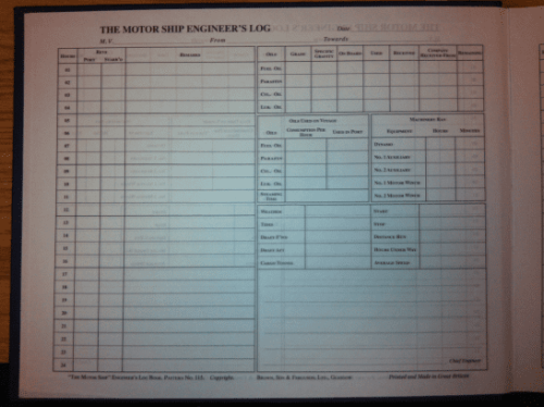 Logbook Motor Ship Chief Engineer's Log 180 Days - Image 2