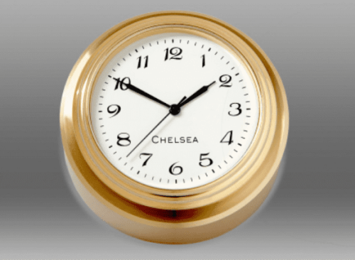 Chelsea Waterfall Paperweight Brass Clock