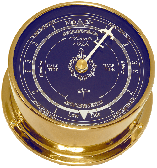 Downeaster Tide Clock,  Brass w/ Blue Face