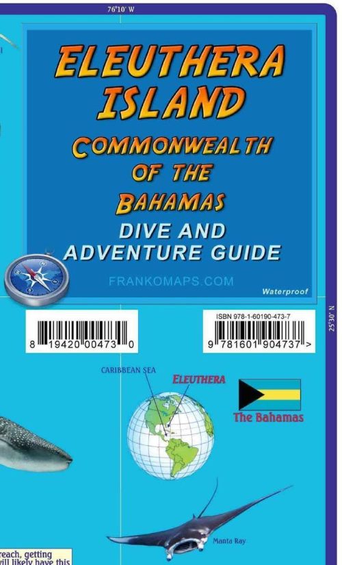 Franko Eleuthera Island Adventure & Dive Guide Folded Map
