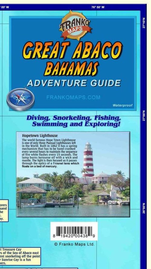 Franko Great Abaco Adventure & Dive Guide Folded Map