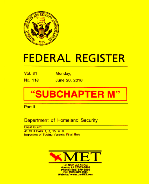 MET Subchapter M Federal Register
