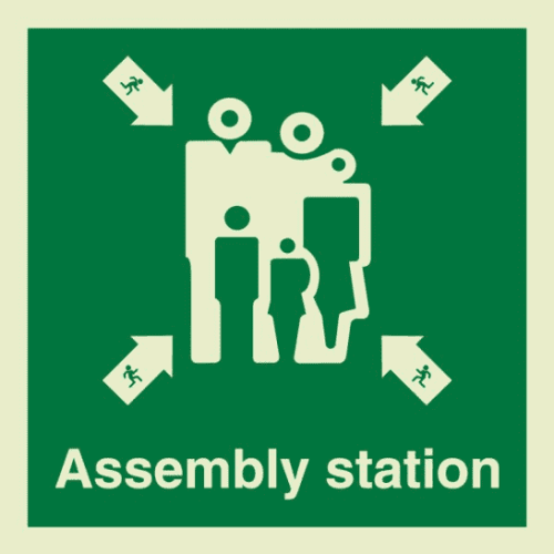Muster Station Vinyl Sign 50MM W Text *