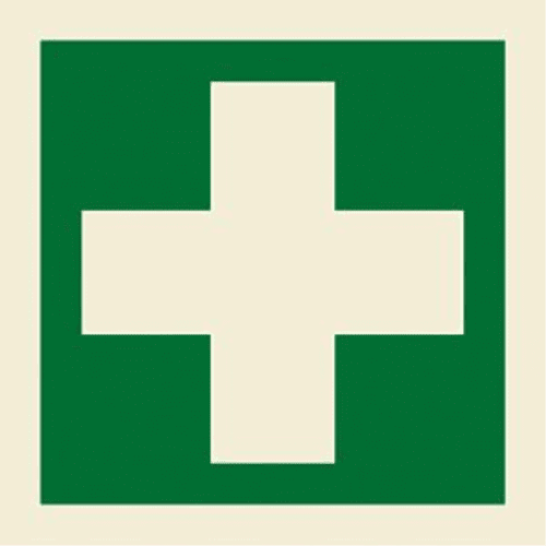 First Aid Sign 50MM X 50MM Vinyl No Text