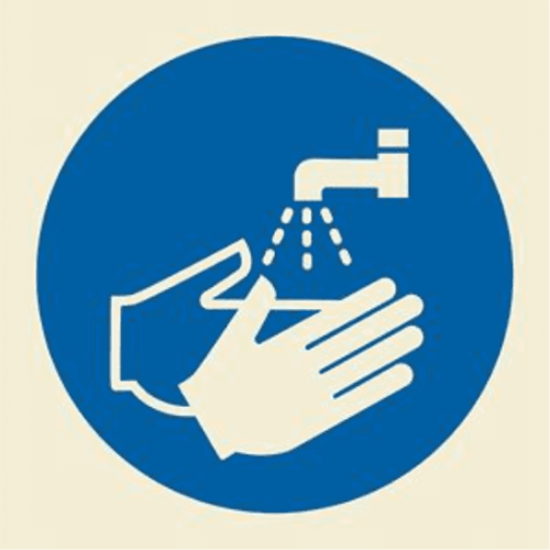 Wash Hands Symbol 50MM X 50MM Vinyl No Text