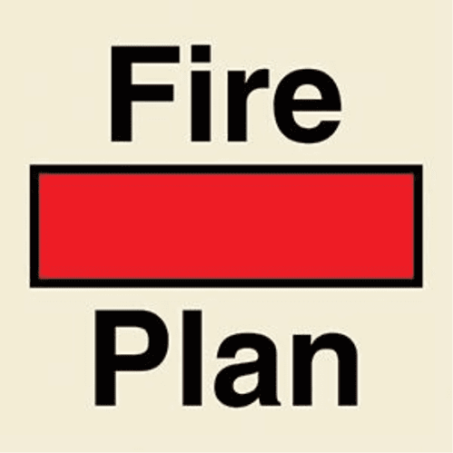 Fire Plan Sign 50MM X 50MM Vinyl