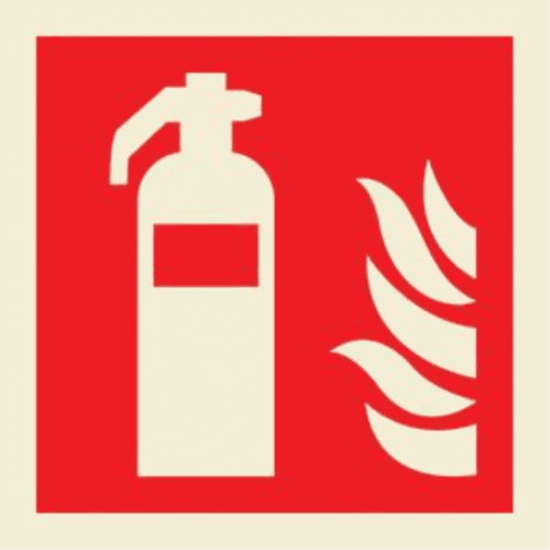 Fire Extinguisher Sign 50MM X 50MM Vinyl No Text