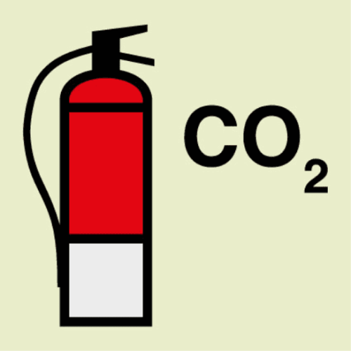 CO2 Fire Extinguisher 20LBS Vinyl Sign 50MM X 50MM