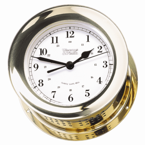 Weems Atlantis Quartz Ships Bell Brass Clock