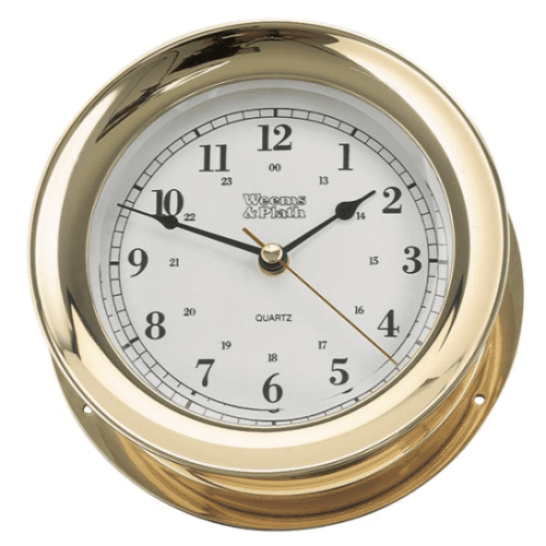 Weems Admiral Quartz Brass Clock