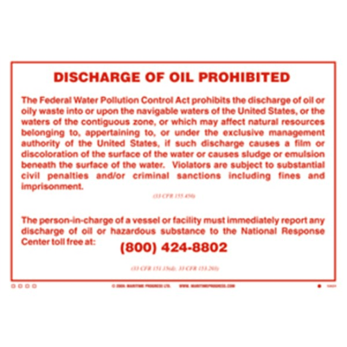 Discharge Of Oil Prohibited - Vinyl MP