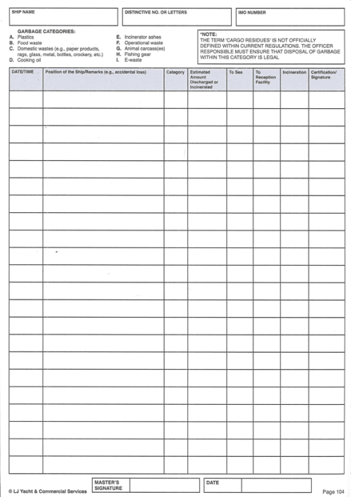 Bluewater Premium Garbage Logbook - Image 2