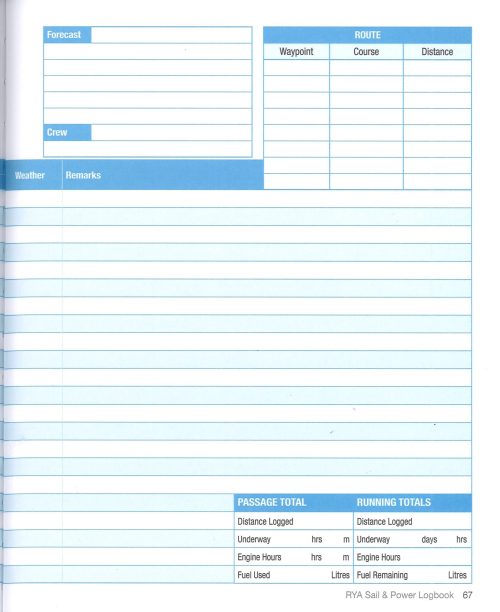 RYA Sail & Power Logbook G109 - Image 3