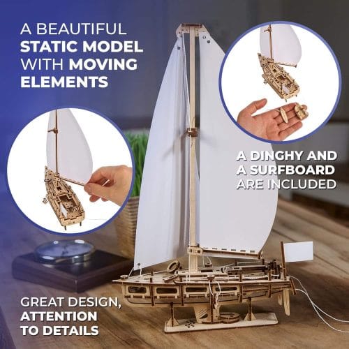 3D Wooden Sailing Yacht Puzzle - Image 2