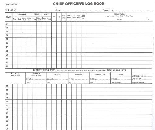 Logbook Clutha Chief Officer's Log 180 Days (Pattern 16) - Image 2