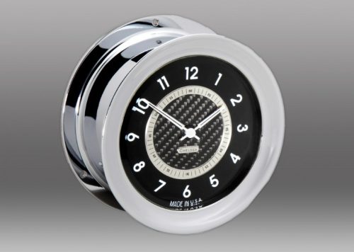 Chelsea 4.5" Carbon Fiber 12 Hour Clock CHROME (Special Order Only)