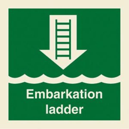 Embarkation Ladder Sign 50MM X 50MM Vinyl W Text*