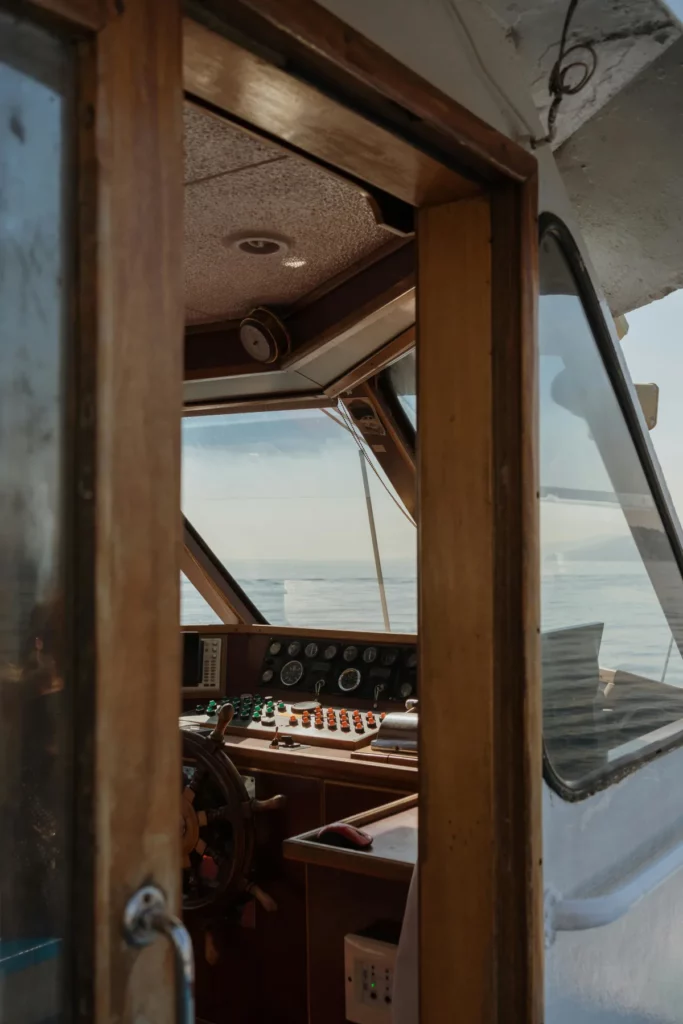 A look into the bridge where ship's crew maintain logbooks